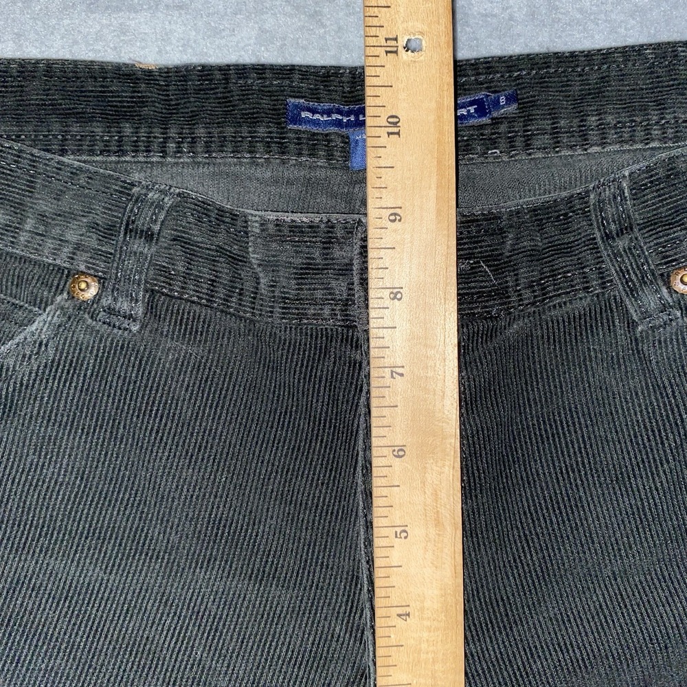 Ralph Lauren Sport Women's 8 Black Corduroy Jeans RL Stud Patch Y2K Straight Leg - Picture 6 of 16